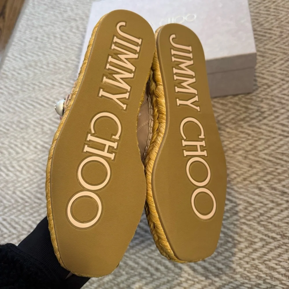 NWT JIMMY CHOO Fayence leather espadrilles - Picture 7 of 10